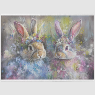 Papel De Seda Páscoa de desacoplamento Coelhos Aquarela
