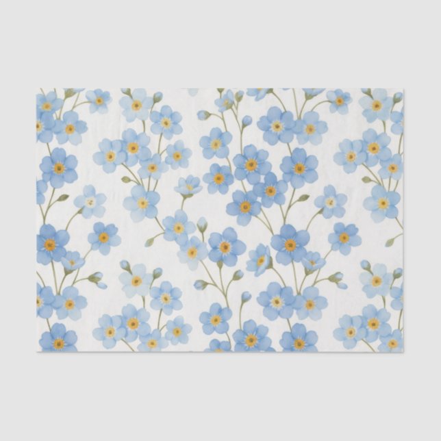 Papel de Seda Páscoa Esqueci-Me-Não Delicado (Frente )