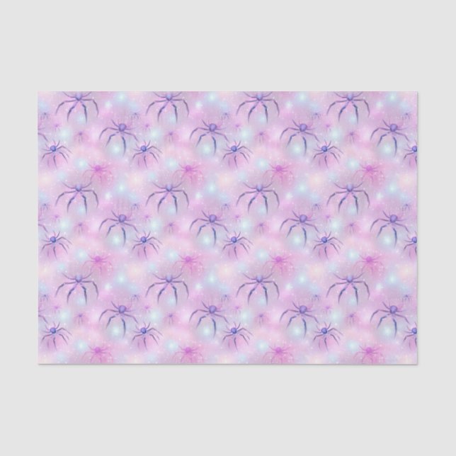 Papel De Seda Passados de Halloween Aranhas Pastel  (Frente )