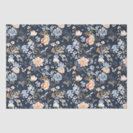 Papel De Seda Passarinho Azul Beijo de Pêssego Pálido 