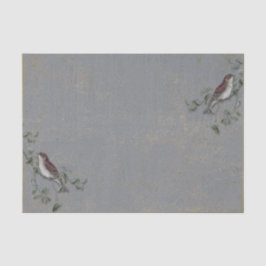 Papel De Seda Pássaro Antigo e Galhos