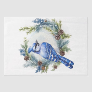 Papel De Seda Pássaro Azul-Jay