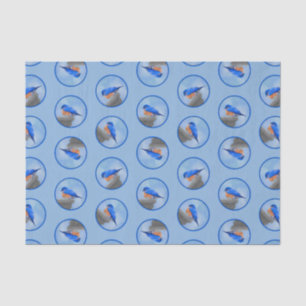 Papel De Seda Pássaro Bluebird Oriental - Arte Original para Pás