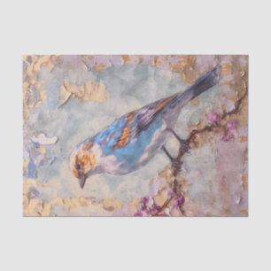 Papel De Seda Pássaro Floral Afastado