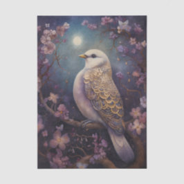 Papel De Seda Pássaro Floral ao Luar