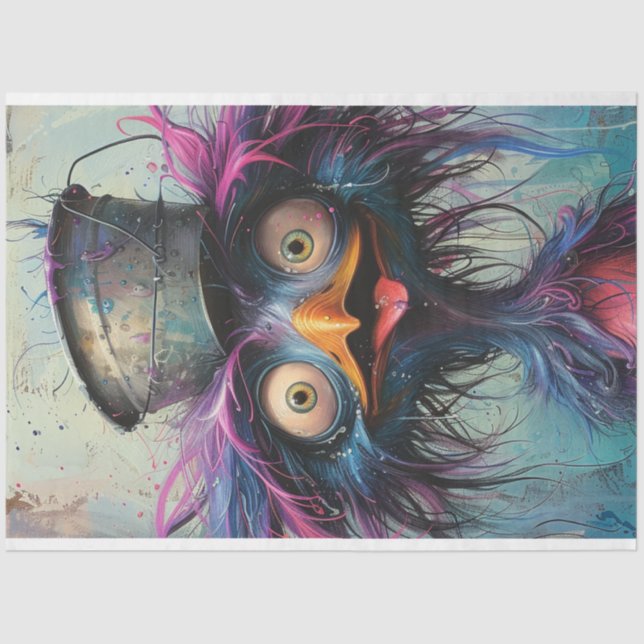 Papel De Seda Pássaro Urbano de Decoupage Wackadoodle (Frente )