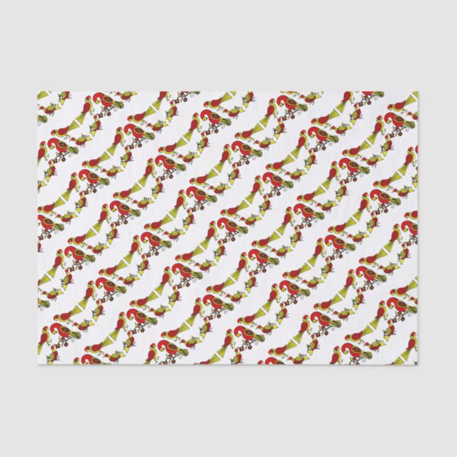 Papel De Seda Pássaros alemães da arte popular de Pensilvânia (Frente )