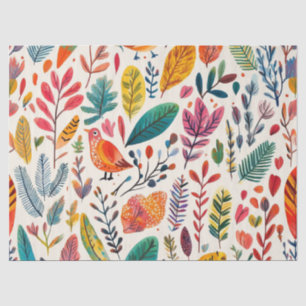 Papel De Seda Pássaros Boho Aquarela – Arte Inspirada na Naturez