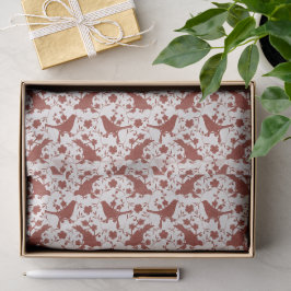 Papel De Seda Pássaros Cantores de Natal Vintage e Florais de Li