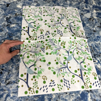 Papel De Seda Pássaros da Vida Selvagem do Havaí Floral Tropical
