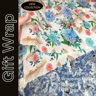 Papel De Seda Pássaros da Vida Selvagem do Havaí Floral Tropical