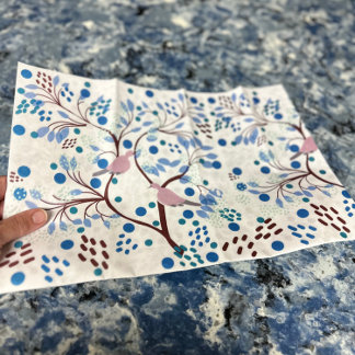 Papel De Seda Pássaros da Vida Selvagem do Havaí Floral Tropical