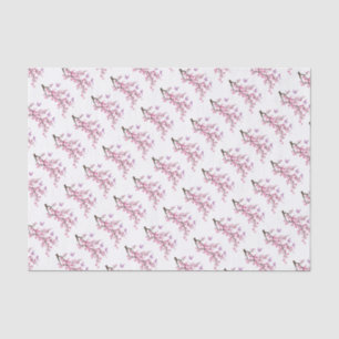 Papel De Seda Pássaros e flores de cerejeira