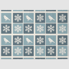 Papel De Seda Pássaros & Flocos de Neve Natal Inverno Decoupage