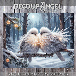 Papel De Seda Pássaros Invernos Encantadores - Decoupage -