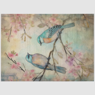 Papel De Seda Pássaros-lacrimogêneos de Primavera de Fada