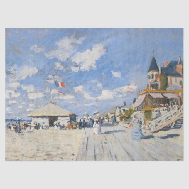 Papel De Seda Passeio de barco na praia em Trouville por Monet (Frente )