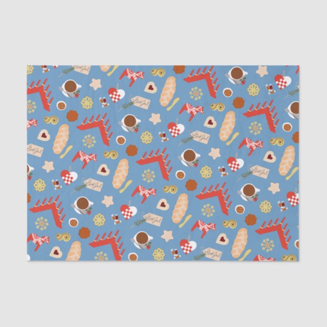 Papel De Seda Pastas de Natal escandinavas/suecas design (Frente )