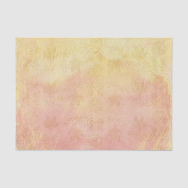 Papel De Seda Pastas Suaves com Flores Douradas do Estilo de Vin (Frente )