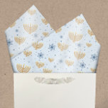Papel De Seda Pastel Blue Hanukkah Menorah Star de David Pattern<br><div class="desc">O nosso design de papel de tecidos Chanucá apresenta uma menorah de ouro de aquarelas e um padrão Star de David sobre um fundo azul pastel. A cor de fundo pode ser alterada para,  literalmente,  qualquer cor que você quiser! Basta escolher a ferramenta personalizada. #Hanukkah #GiftWrap</div>