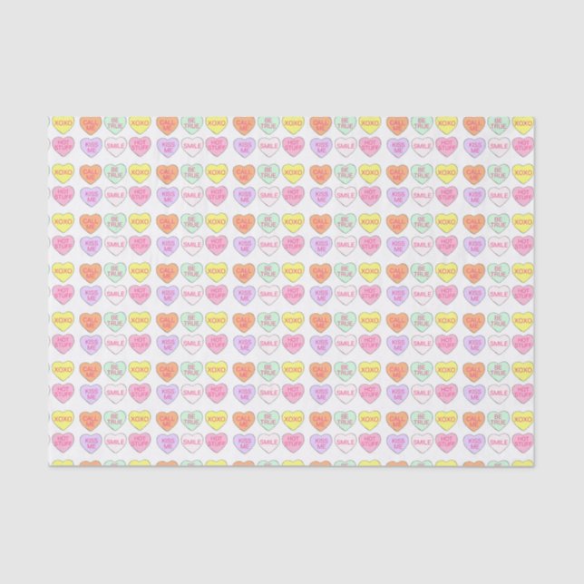 Papel De Seda Pastel Candy Heart Heart Heart Love (Frente )