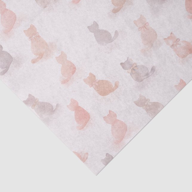 Papel De Seda Pastel Cats Tissue Paper (Detalhes)