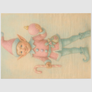 Papel De Seda Pastel Christmas Elf Ornament Decoupage