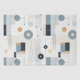 Papel De Seda Pastel colores do século médio padrão geométrico