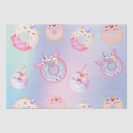 Papel De Seda Pastel colorido bonito Unicórns Rosquinhas arco-ír