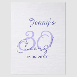 Papel De Seda Pastel comemora 30º aniversário roxo elegante nome
