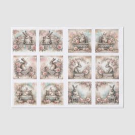 Papel De Seda Pastel Easter Bunnies for Shells  Decoupage