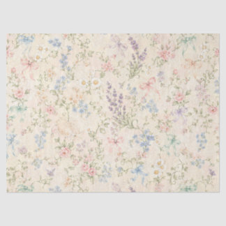 Papel De Seda Pastel Floral Vintage Cottage Grandmillennial