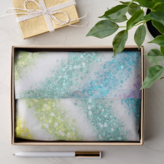 Papel De Seda Pastel Glitter Rainbow (Presente)