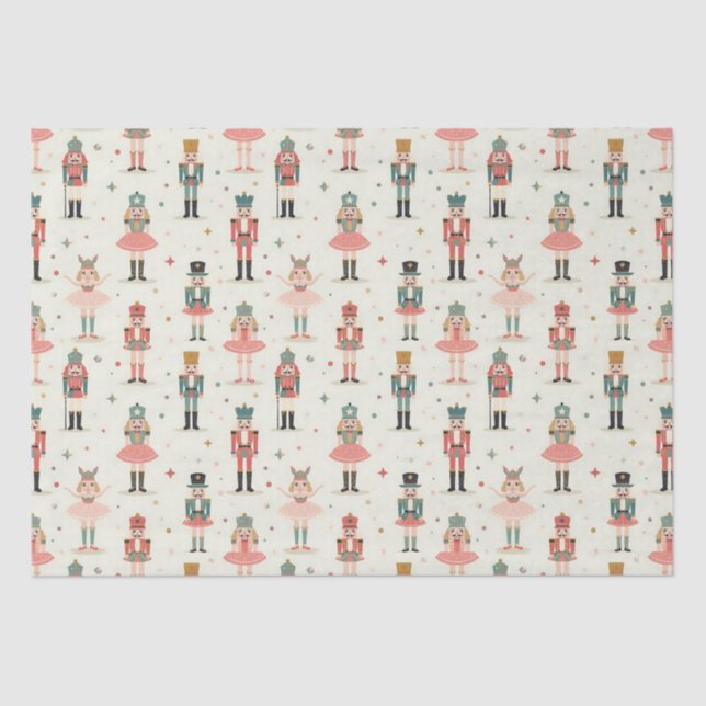 Papel De Seda Pastel Nutcrackers e Ballerinas (Frente )