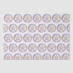 Papel De Seda Pastel Pentagram Witchcraft Light Purple Halloween