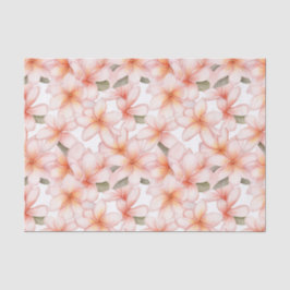 Papel De Seda Pastel Pink Plumeria Frangipani Padrão Floral