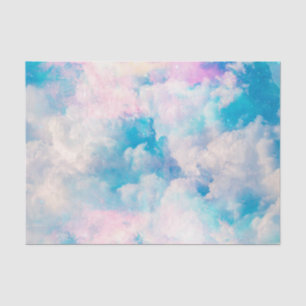 Papel De Seda Pastel Rainbow Cloudy Sky Aestético