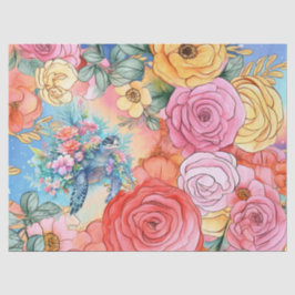Papel De Seda Pastel Rainbow - Tartaruga Floral