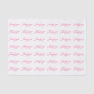 Papel De Seda Pastel Rosa E Branco Obrigado Padrão