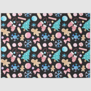 Papel De Seda Pastel Snowflakes Árvores de Natal Doces