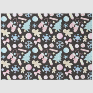 Papel De Seda Pastel Snowflakes Árvores de Natal Doces