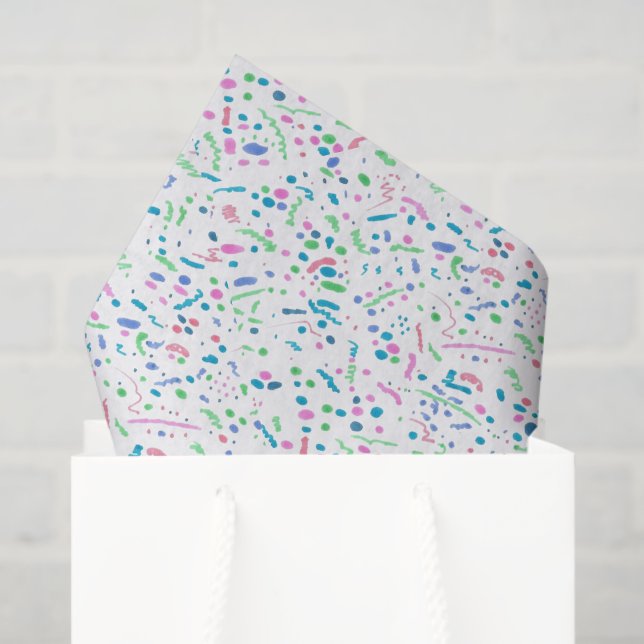 Papel De Seda Pastel Splatter Confetti Impressão (Sacola de presentes)