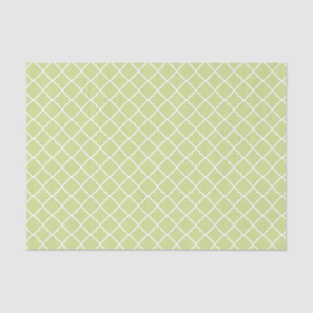 PAPEL DE SEDA PASTEL VERDE E PADRÕES BRANCOS (Frente )
