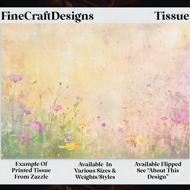 Papel De Seda Pastel Wildflower Spring Meadow DZ5L Decoupage  (Criador carregado)