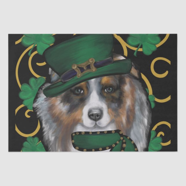 Papel De Seda Pastor Australiano St. Patty (Frente )