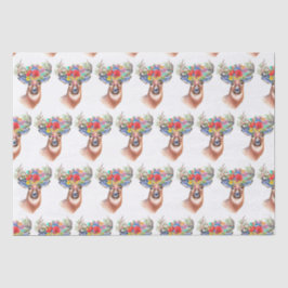 Papel De Seda Paterna Flower Reindeer de Natal Magia