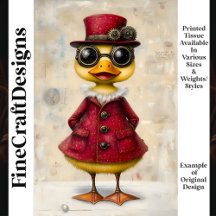 Patinho Steampunk Fofo com Casaco e Chapéu K7 Deco