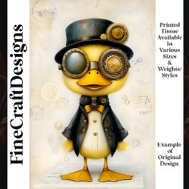 Papel De Seda Patinho Steampunk Fofo Vestido Decoupagem K8