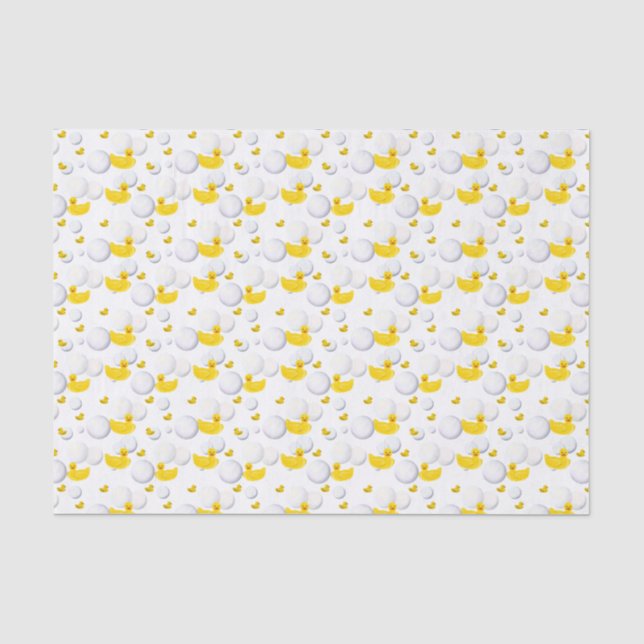 Papel De Seda Pato de Borracha Amarelo e Bolhas (Frente )