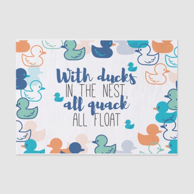 Papel De Seda Patos Engraçados e Quack Float Cote Design (Frente )